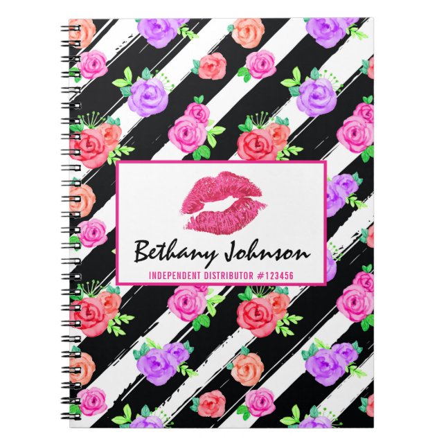 Cuaderno Distribuidor de lápiz labial Glam Rosa Kiss person (Frente)