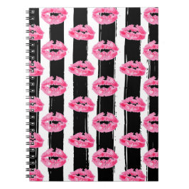 Cuaderno Distribuidor de lápiz labial Lips rosado Kiss Blac