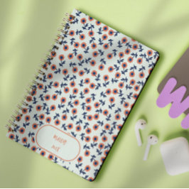 Cuaderno Ditsy Coral Daisies – Mini Floral Seamless Pattern