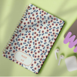 Cuaderno Ditsy Coral Daisies – Mini Floral Seamless Pattern