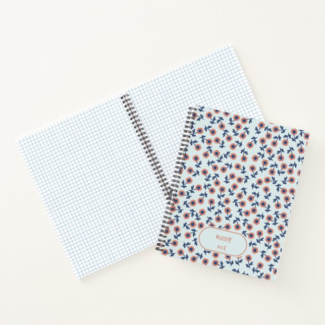 Cuaderno Ditsy Coral Daisies – Mini Floral Seamless Pattern (Interior)