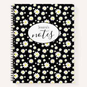 Cuaderno Ditsy Daisy Flower Pattern Nombre personalizado ne