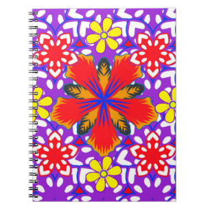 Cuaderno Ditsy lindo patrón floral sin costuras en blanco, 