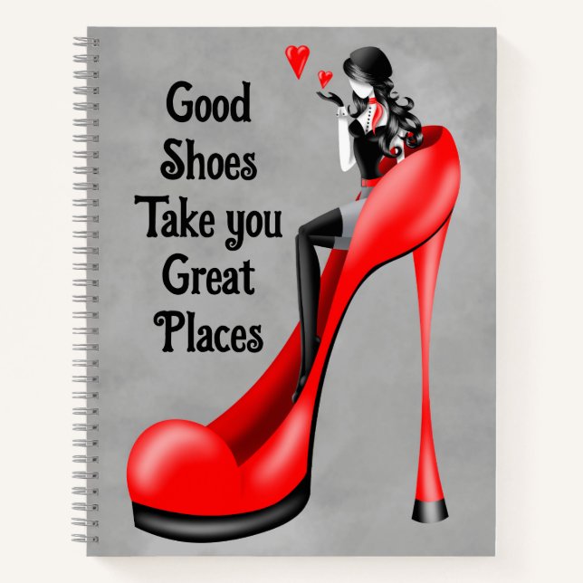 Cuaderno Diva de la Moda en Rojo Stiletto (Anverso)