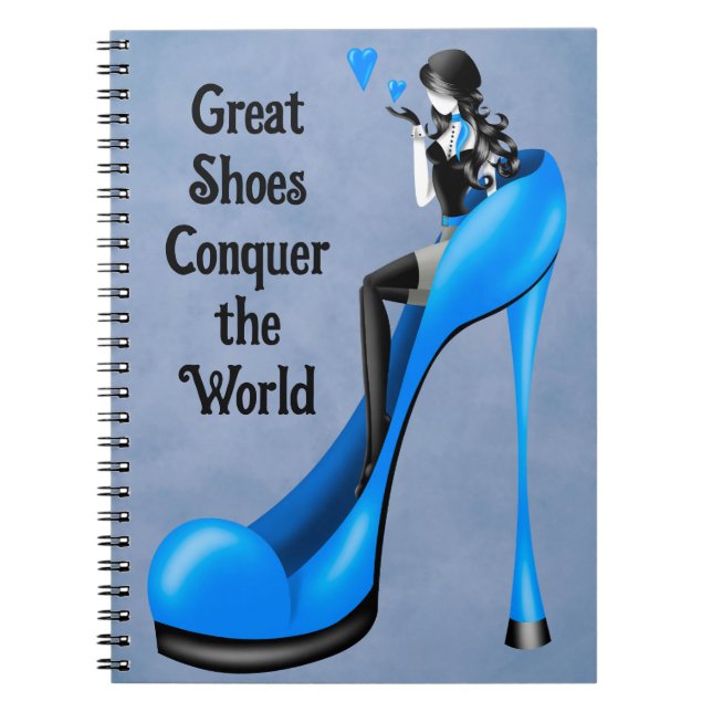 Cuaderno Diva de la Moda en Stiletto Azul  (Frente)