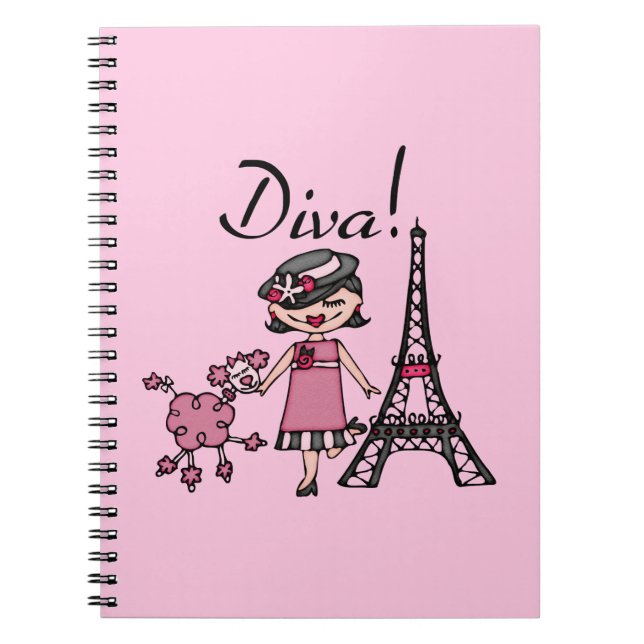 Cuaderno Diva del pelo negro (Frente)