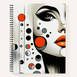 Cuaderno Diva del Pop Retro: Arte Abstracto de Elegancia Ge