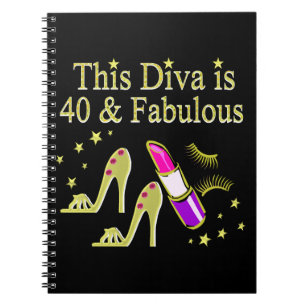 CUADERNO DIVA TIENE 40 AÑOS Y FABULOUS GOLD HIGH HEEL DISEÑ