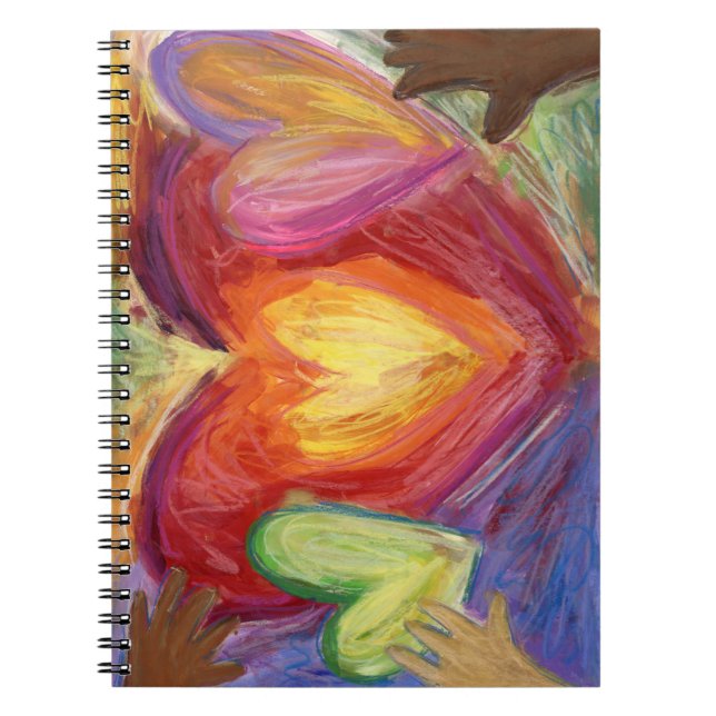 Cuaderno Diversidad Corazones Manos Aman el Bloc de notas d (Frente)