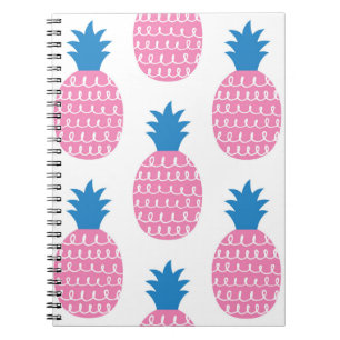 Cuaderno Diversión a la piña, diseño vintage sin foco.