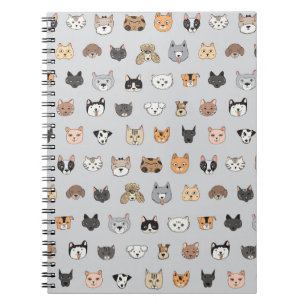 Cuaderno Diversión animal: perros gatos mezcla de doodle
