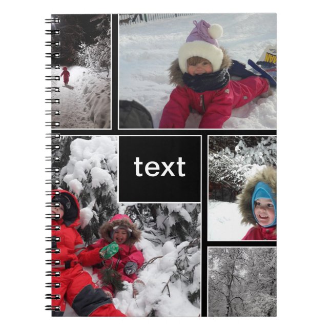 Cuaderno Diversión de invierno juegos para niños nieve text (Frente)