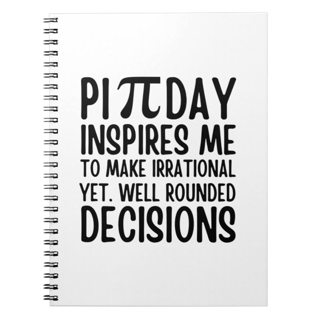 Cuaderno Diversión De Pi Day Gracioso (Frente)