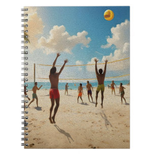 Cuaderno Diversión En El Pintado Del Aceite De Voleibol De 