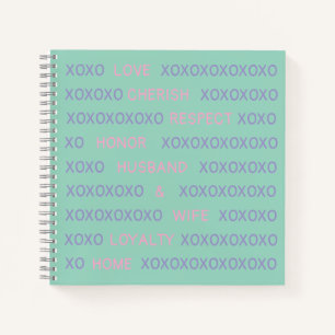 Cuaderno Diversión, esposo XO personalizado, nombres de esp