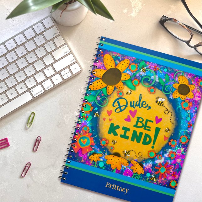 Cuaderno Diversión floral personalizada Chico colorido Sé a (Subido por el creador)