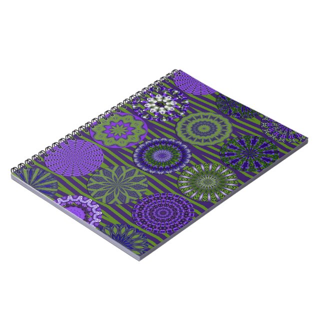 Cuaderno Diversión Kaleidoscope, portátil espiral morado-ve (Lado Izquierdo)
