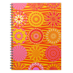 Cuaderno Diversión Kaleidoscope, portátil espiral rosado-Na