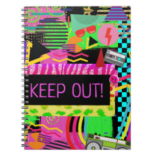 Cuaderno Diversión neón Brillante Colorido Funky 80's Radic