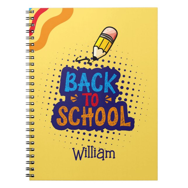 Cuaderno Diversión personalizada 'De vuelta al cole' Doodle (Frente)