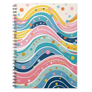 Cuaderno Diversión y colorido arte abstracto hippie