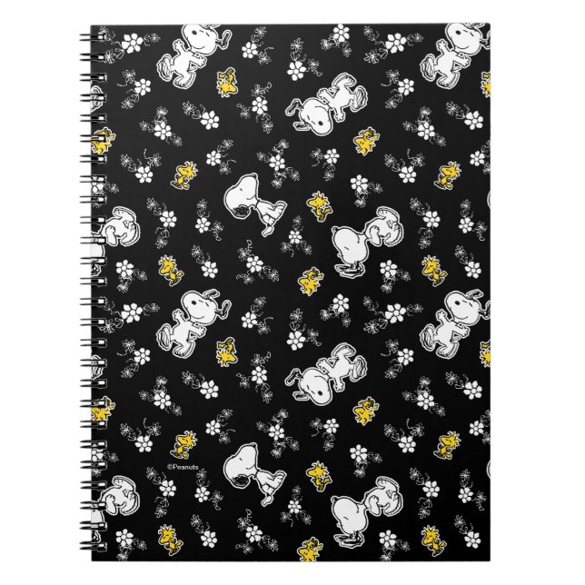 Cuaderno Diversión y flores de Snoopy & Woodstock (Frente)