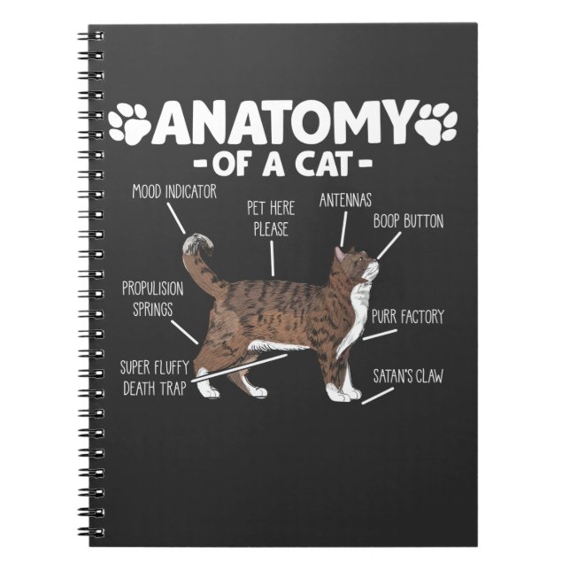 Cuaderno Divertida anatomía de un dueño de un Mascota Gato  (Frente)
