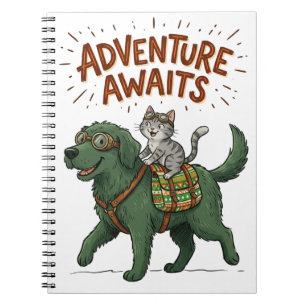 Cuaderno Divertida aventura de perro y gato espera