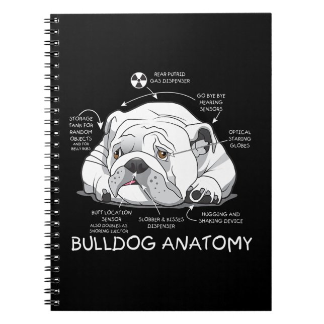 Cuaderno Divertida biología de perros de Bulldog inglés de  (Frente)