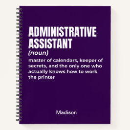Cuaderno Divertida definición de asistente administrativo (