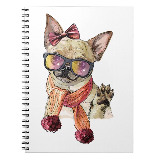 Cuaderno Divertida sublimación del perro chihuahua (Frente)