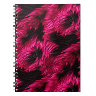 Cuaderno Divertida textura de pelaje de monstruo falso rosa