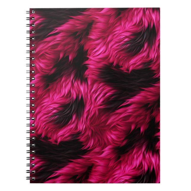 Cuaderno Divertida textura de pelaje de monstruo falso rosa (Frente)