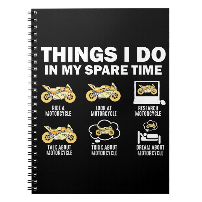 Cuaderno Divertido 6 Cosas Que Hago En Mi Motocicleta De Ti (Frente)