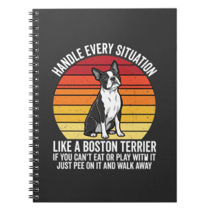 Cuaderno Divertido Actitud Perro Retro Boston Terrier