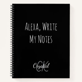 Cuaderno Divertido Alexa Escribe Mis Notas Monograma