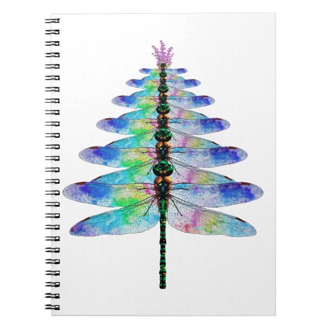 Cuaderno Divertido árbol de navidad de la libélula (Frente)