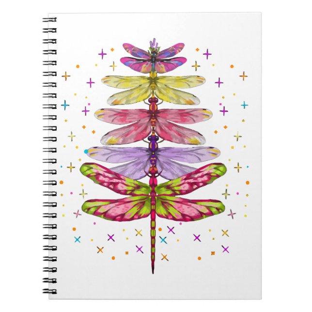 Cuaderno Divertido árbol de navidad de la libélula (Frente)