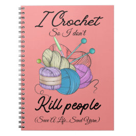 Cuaderno Divertido Arte de Hilo de Crochet Salva una Vida