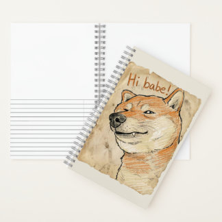 Cuaderno Divertido Arte de San Valentín de Shiba Inu guiñan