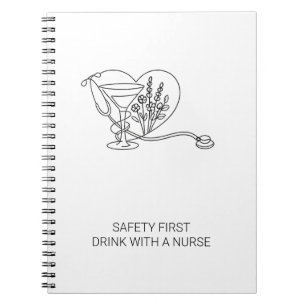 Cuaderno Divertido Beber Con una Enfermera Primero