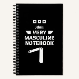 Cuaderno divertido blanco y negro muy masculino