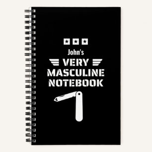 Cuaderno divertido blanco y negro muy masculino