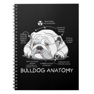 Cuaderno Divertido Bulldog inglés anatomía biología de p