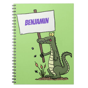 Cuaderno Divertido cocodrilo alineador con personalizado de