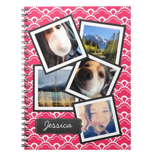 Cuaderno Divertido Collage de fotos de Instagram PINK (Frente)