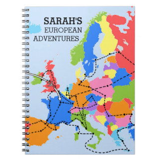 Cuaderno Divertido colorido Diario de Viajes Europeo Person