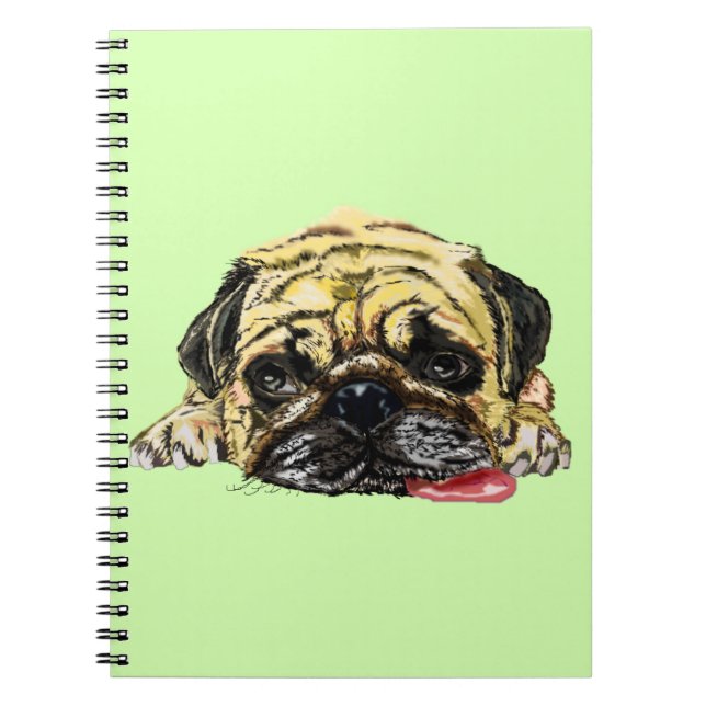 Cuaderno divertido con Perro Pug - Tus Colores (Frente)