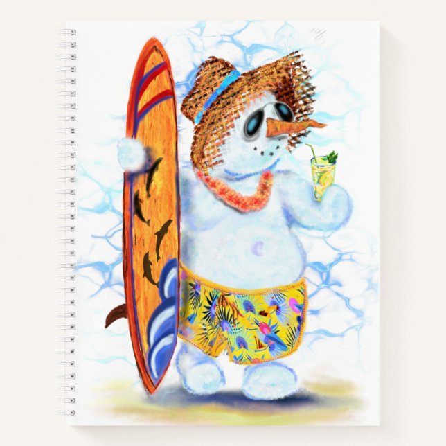Cuaderno divertido con Snowman Surfer (Anverso)