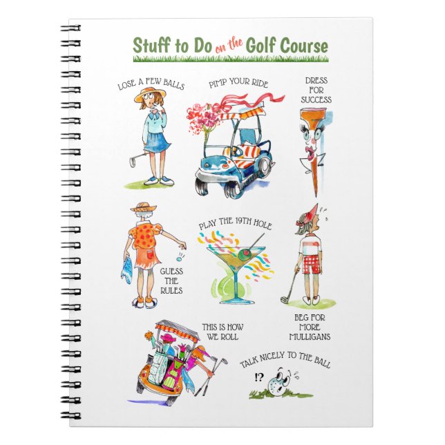 Cuaderno Divertido 'Cosas que hacer en el campo de golf' (Frente)